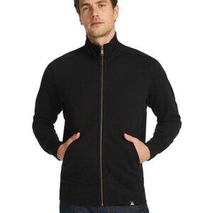 American Giant Mens Moto Sweatshirt Small Black Full Zip